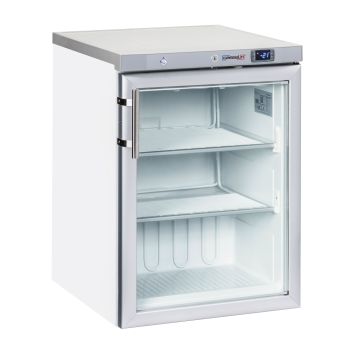 Upright glass door freezer 200 L White