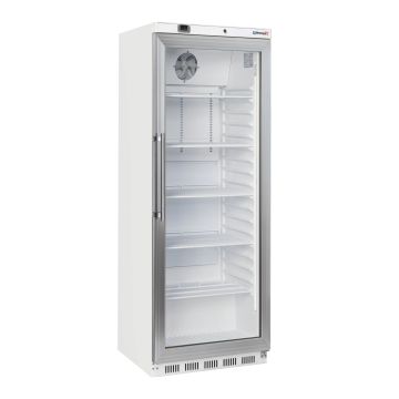 Upright glass door fridge 400 L White