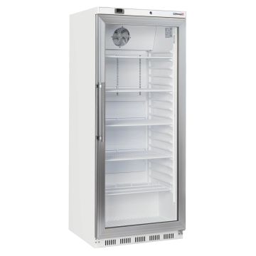 Upright glass door fridge 600 L White