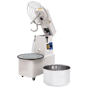 Spiralteigkneter auf Räder, 35 kg/41 Liter, 1 Geschwindigkeit, mit Timer und abnehmbarer Wanne