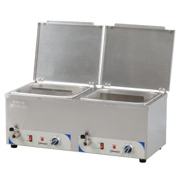 Double bain-marie water heated sausage warmer
