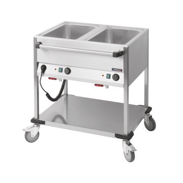 Bain-marie trolley water-heated 2 x GN 1/1