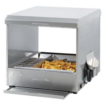 French fry warmer with quartz double heating pass-trough M