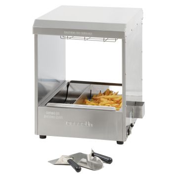 French fry warmer with quartz double heating pass-trough S