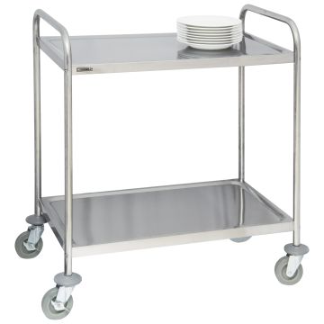 Stainless steel trolley 2 shelves