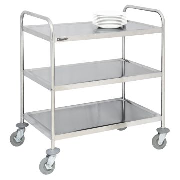 Stainless steel trolley 3 shelves