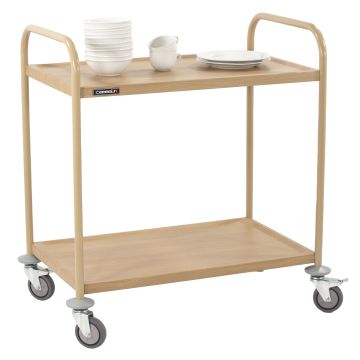 Serving cart in wood effect 2 trays