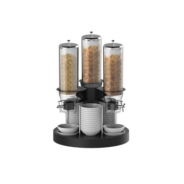 3-tube rotating cereal dispenser