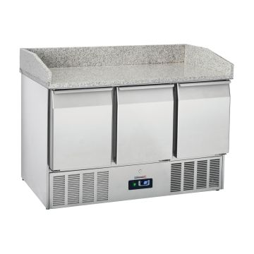 Refrigerated serving table with backsplash 2 doors GN 1/1