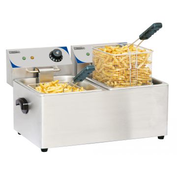 Electric deep fryer 2 x 4 liters