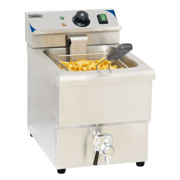 Electric deep fryer with drain tap 8 liters