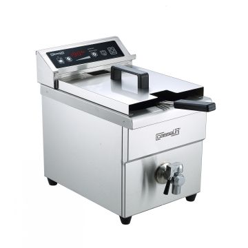 Induction fryer with drain valve 8 liters
