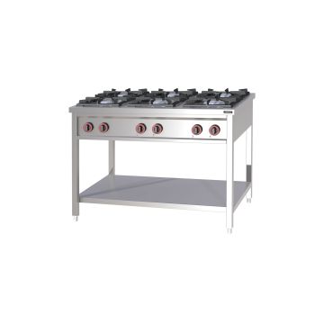 Gas stove with 6 burners
