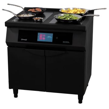 Induction cooker 2 burners + 2 Flex zone plate 800 Black