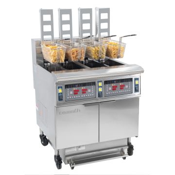 Electric fryer with automatic lift and filtration 4 x 12 liters