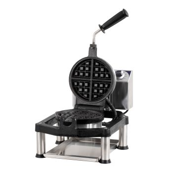 Round professional waffle maker 180° opening
