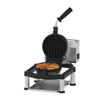Digital round waffle maker 180° opening