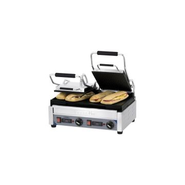 Double contact grill Premium grooved - smooth with timer