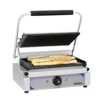 Contact grill grooved - smooth plates
