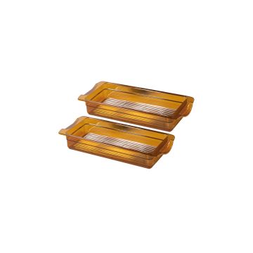 Set of 2 high-temperature containers for small storage cabinet