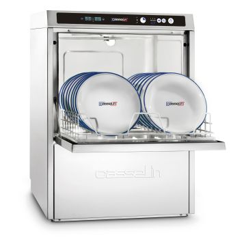 Dishwasher double walled door with drain pump and water softener