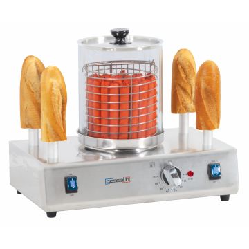 Hot dog machine with 4 heating spikes