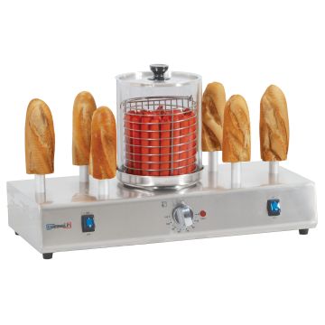 Hot dog machine with 6 heating spikes