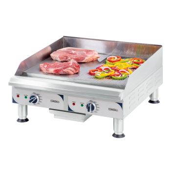 Electric grooved smooth griddle plate - Large