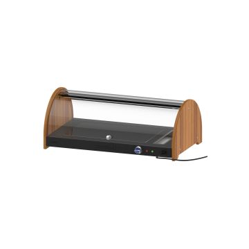 Heated roll-top buffet display