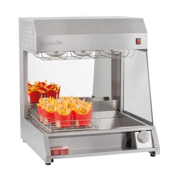Fry holding station with infrared lamp table top