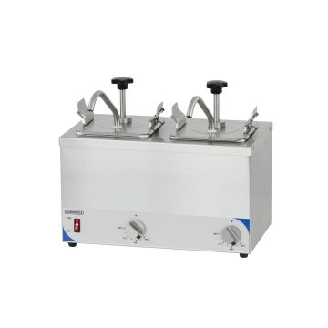 Double heated pump dispenser