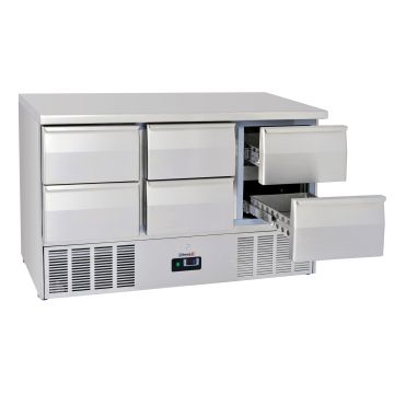 Refrigerated serving table 6 drawers GN 1/1