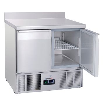 Refrigerated serving table with backsplash 2 doors GN 1/1