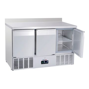 Refrigerated serving table with backsplash 3 doors GN 1/1