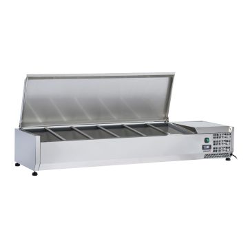 Table-top saladette with lid 5 x GN 1/3 + 1 GN 1/2