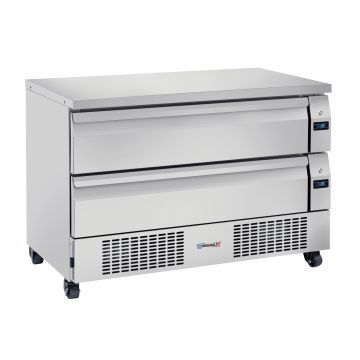Refrigerated chef base 2 mixed positive-negative drawers 6 x GN 1/1