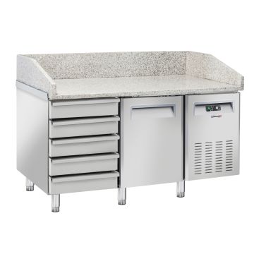 Refrigerated pizza counter 5 drawers 1 door