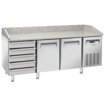 Refrigerated pizza counter 5 drawers 2 doors