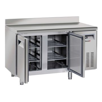 Refrigerated counter with backsplash 2 doors