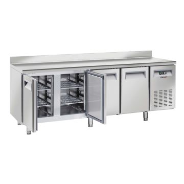 Negative refrigerated counter with backsplash 4 doors