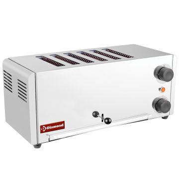 Elektrisch Toaster, 6 Scheiben - Edelstahl. (480x200x240mm)