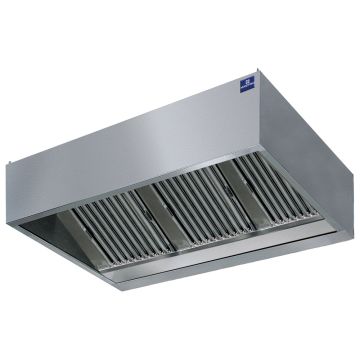 Wandhaube in Kastenform mit Einbaubeleuchtung, 1200x1100 mm
