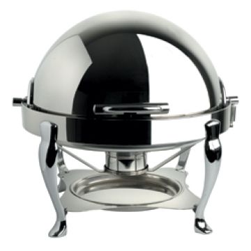 Chafing dish "rund" aus Edelstahl, Deckel "roll-top", GN 1/1-65 mm [DA/RTR-LIQ]