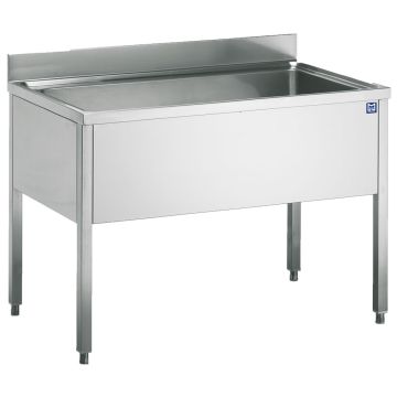 Topfspültisch mit Aufkantung, ohne Ablageboden, 2000x700 mm