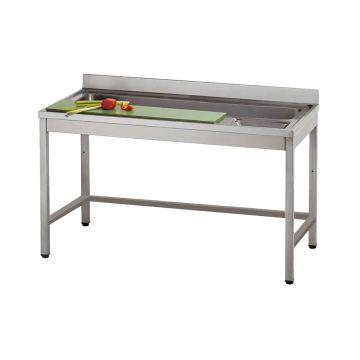 Vorbereitungstisch für Gemüse mit Schneidbrett und Becken, L=1400 mm