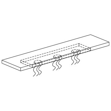 Heizelement mit Keramikheizkörper 3x 250W, L=1490 mm