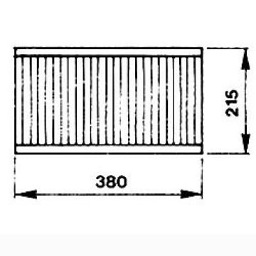 1/2 Grillauflage, Dimensionen 380x215 mm (380x215mm)