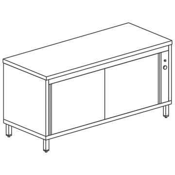 Wärmeschrank mit Schiebetüren, ohne Aufkantung, 1200x700 mm