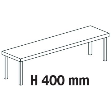 Ausgabeaufsatz, Aufsatz 1-etagig, seitlich offen, 1600x300 mm