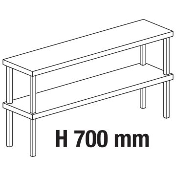 Ausgabeaufsatz, Aufsatz 2-etagig, seitlich offen, 1200x300 mm
